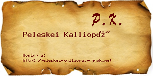 Peleskei Kalliopé névjegykártya